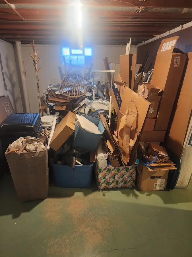 Roll-off dumpster container at job site for 6 Yard Dumpster Rental in Hartville